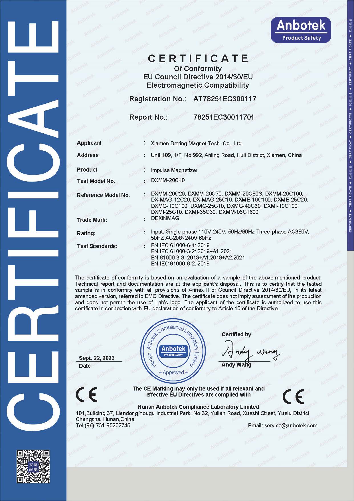 EU Council Directive 2014/30/EU Electromagnetic Compatibility EU Council Directive 2014/30/EU Electromagnetic Compatibility